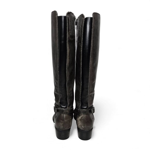 Born Helen Grey Riding Boots Women's Distressed Leather Full Zip Side Western 7M - Picture 7 of 13